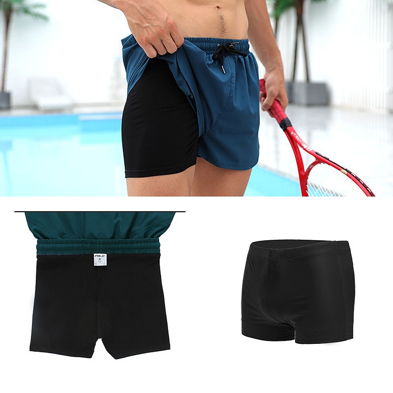 Homme Short de bain Short de Bain Natation Séchage rapide Poids Léger Short de bain Maillot de bain Avec poches Doublure de compression Cordon Natation Surf Plage Sports nautiques Couleur Pleine Eté de 2025 ? $21.59 –P1