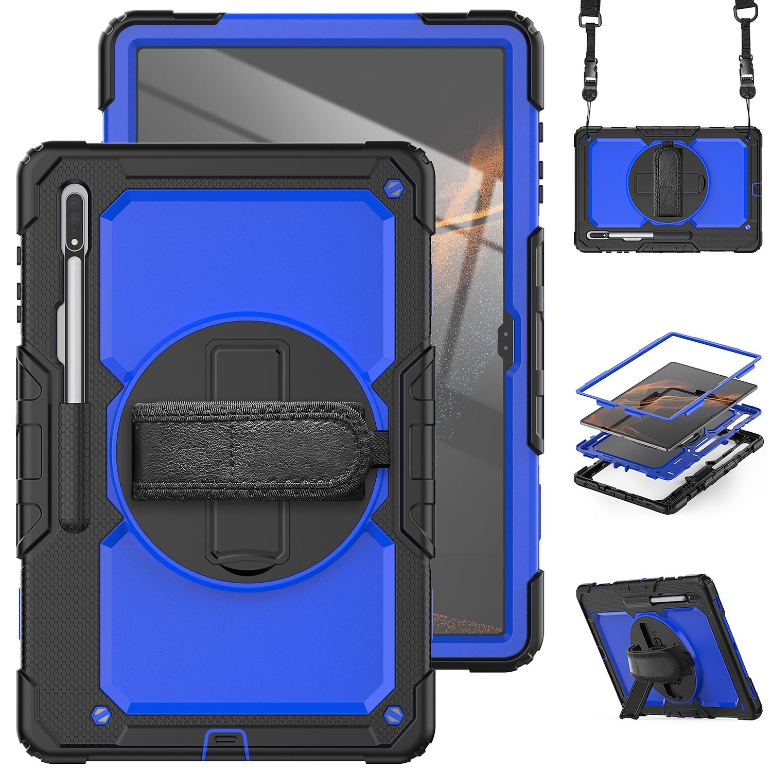 Tablet Case Cover For Samsung Galaxy Tab S8 S7 S6 A8 A7 A Ultra Plus FE Lite 14.6" 12.4" 11" 10.5" 10.4" 8.7" 8.0" 2022 2021 2020 2019 Portable with Stand Pencil Holder Solid Colored PC 2025 - $33.99 –P8