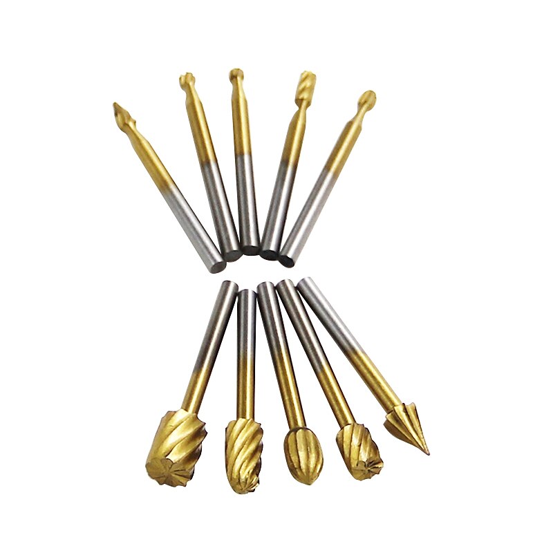 10 pz 1/8 '' gambo in acciaio hss frese rotative taglierina incisione rettifica bit per strumenti di taglio di file rotanti la lavorazione del legno fai da te del 2025 a $11.99 –P3