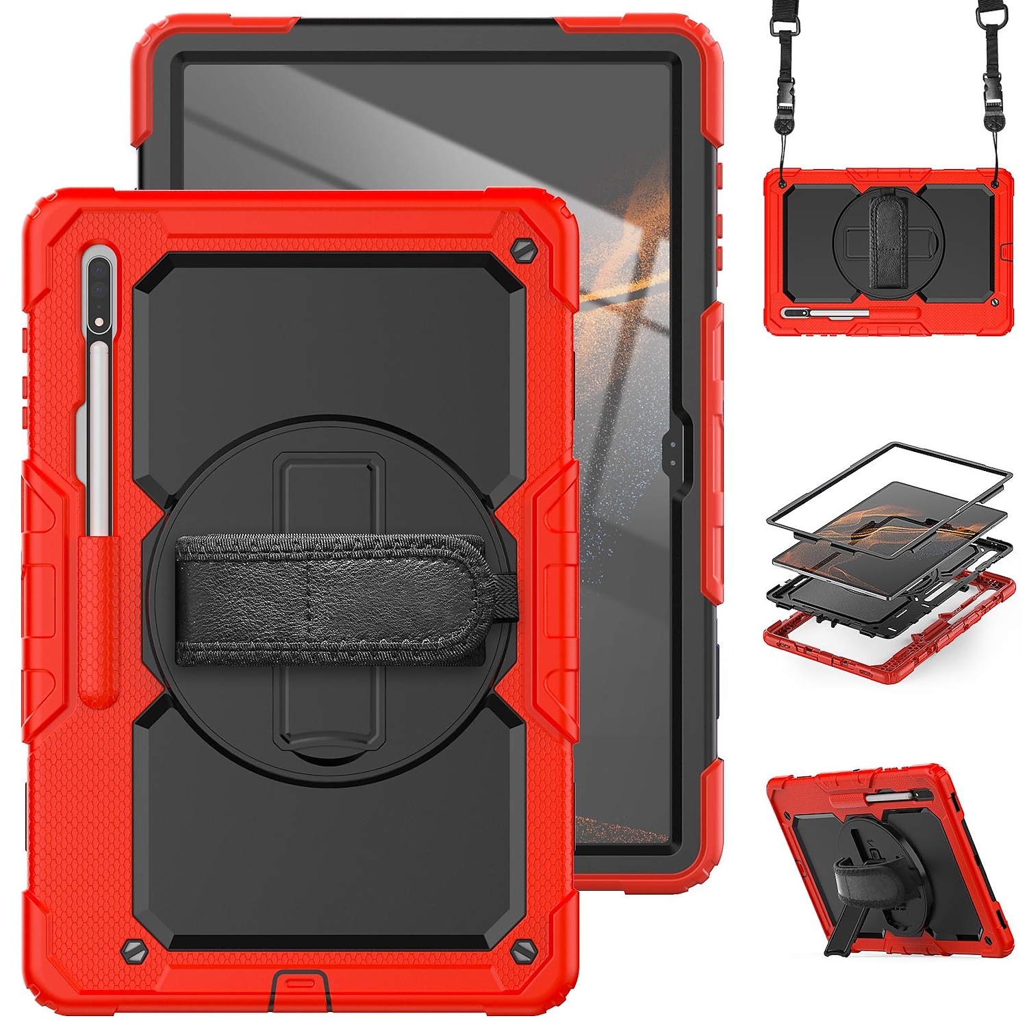 Tablet Case Cover For Samsung Galaxy Tab S8 S7 S6 A8 A7 A Ultra Plus FE Lite 14.6" 12.4" 11" 10.5" 10.4" 8.7" 8.0" 2022 2021 2020 2019 Portable with Stand Pencil Holder Solid Colored PC 2025 - $33.99 –P11