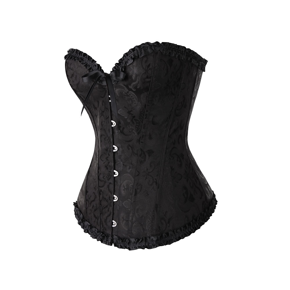 Rococo Overbuste korset Gemaskerd Bal Hoog korset Cosplay Grote maten Dames Buikcontrole Push-up Jacquard Grote maten Maskerade Feest Carnaval van Venetië Volwassenen Korset 2025 - $27.99 –P11