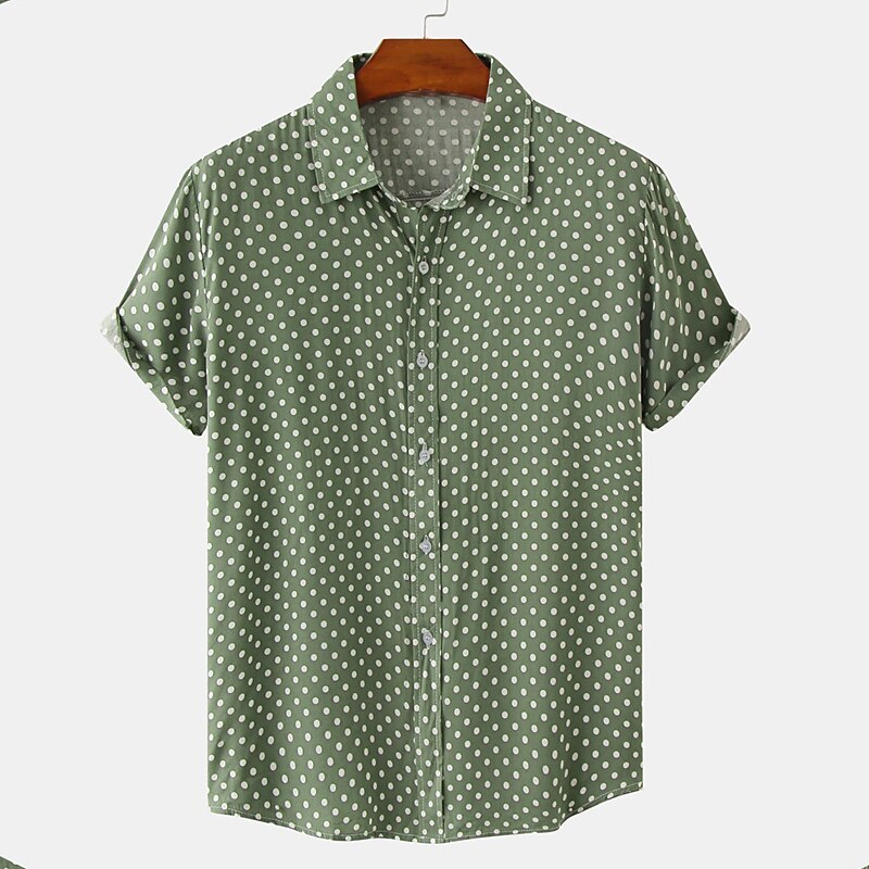 Herren Hemd Sommerhemd Knopfhemd Strandhemd Hawaiihemd Sommerhemd Schwarz Weiß Armeegrün Blau Kurzarm Punkt Umlegekragen Outdoor Strasse Button-Down Bekleidung Modisch Brautkleider schlicht 2025 - $17.49 –P1