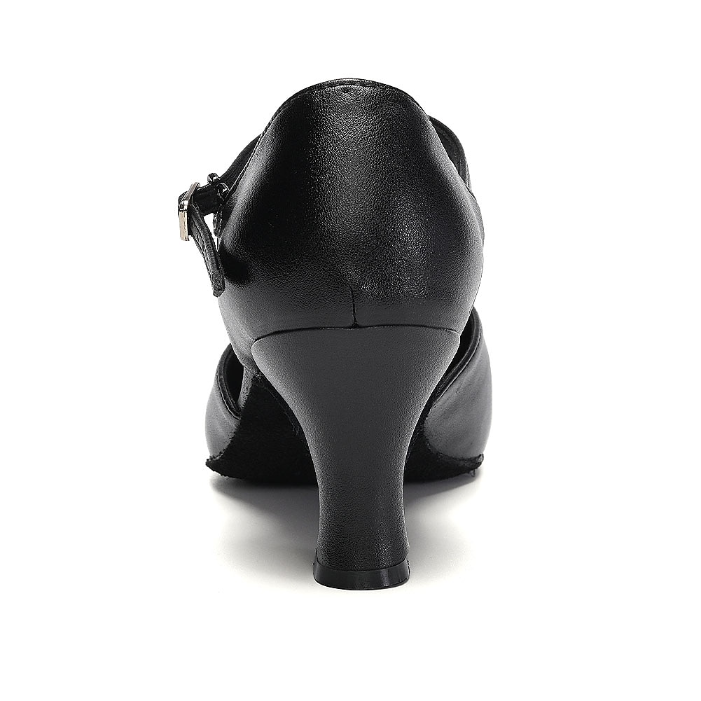 Dame Ballett Moderne sko Karakter sko Ytelse Trening Ballroom-dans Semsket Sko Enkel Stil Øvelse Spenne Kubansk hæl Lukket Tå Spenne T-stropp Voksne Svart 2025 - $46.99 –P9