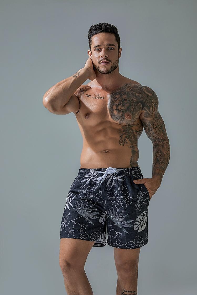 Homme Short de bain Short de Bain Natation Séchage rapide Poids Léger Short de bain Maillot de bain Avec poches Doublure en maille Cordon Natation Surf Plage Sports nautiques Imprimé Eté de 2025 ? $21.99 –P7