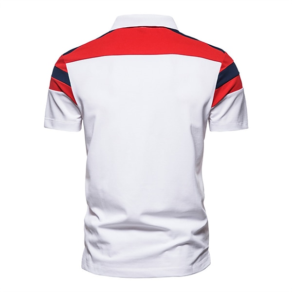 Herr POLO Shirt Golftröja Ledigt Polokrage Klassisk Kortärmad Ledigt Ensfärgat Knapp Fram Vår & sommar Normal Vit Rubinrött Marinblå POLO Shirt 2025 - $17.99 –P2