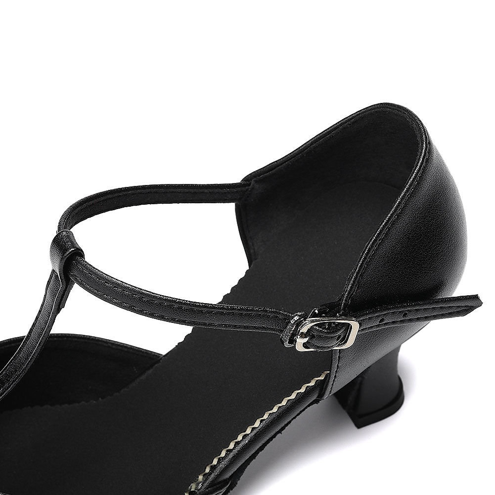 Dame Ballett Moderne sko Karakter sko Ytelse Trening Ballroom-dans Semsket Sko Enkel Stil Øvelse Spenne Kubansk hæl Lukket Tå Spenne T-stropp Voksne Svart 2025 - $46.99 –P6