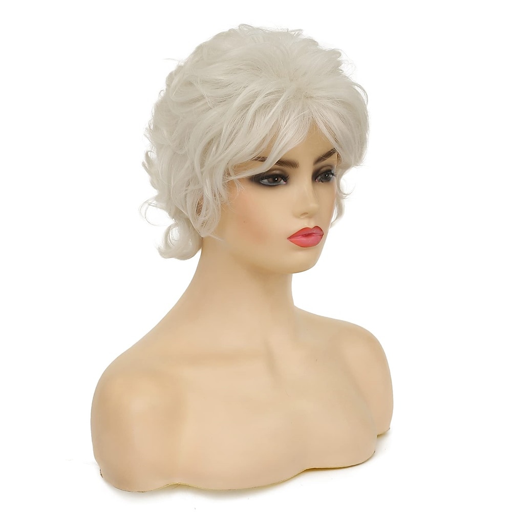 parrucche grigie corte ricci per le donne parrucca sintetica naturale soffice a strati cosplay di halloween resistente al calore del 2025 a $24.99 –P3