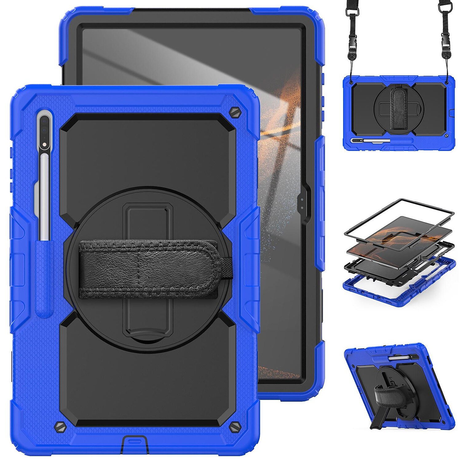 Tablet Case Cover For Samsung Galaxy Tab S8 S7 S6 A8 A7 A Ultra Plus FE Lite 14.6" 12.4" 11" 10.5" 10.4" 8.7" 8.0" 2022 2021 2020 2019 Portable with Stand Pencil Holder Solid Colored PC 2025 - $33.99 –P12