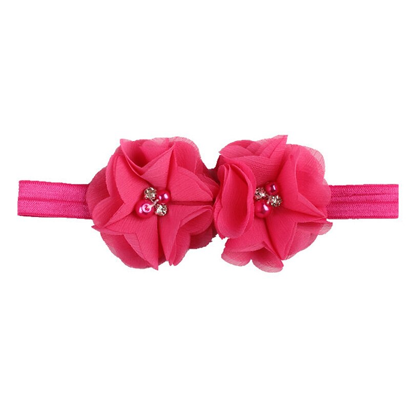 Kids / Toddler Girls' Fashion Baby Headband Two Hand-Stitched Chiffon Rhinestone Floral Headband Children's Flower Headband Hair Accessories 2026 - $2.99 –P2