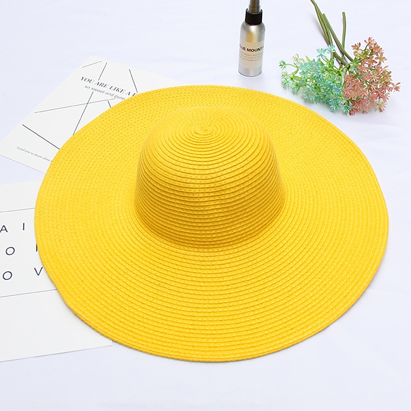 Klobouk Kentucky Derby Klobouky Sláma Slamák Sluneční klobouk Ležérní Dovolená Plážové Elegantní Retro styl S Sklady Čistá Barva Přílba Pokrývky Hlavy 2025 - $23.99 –P4