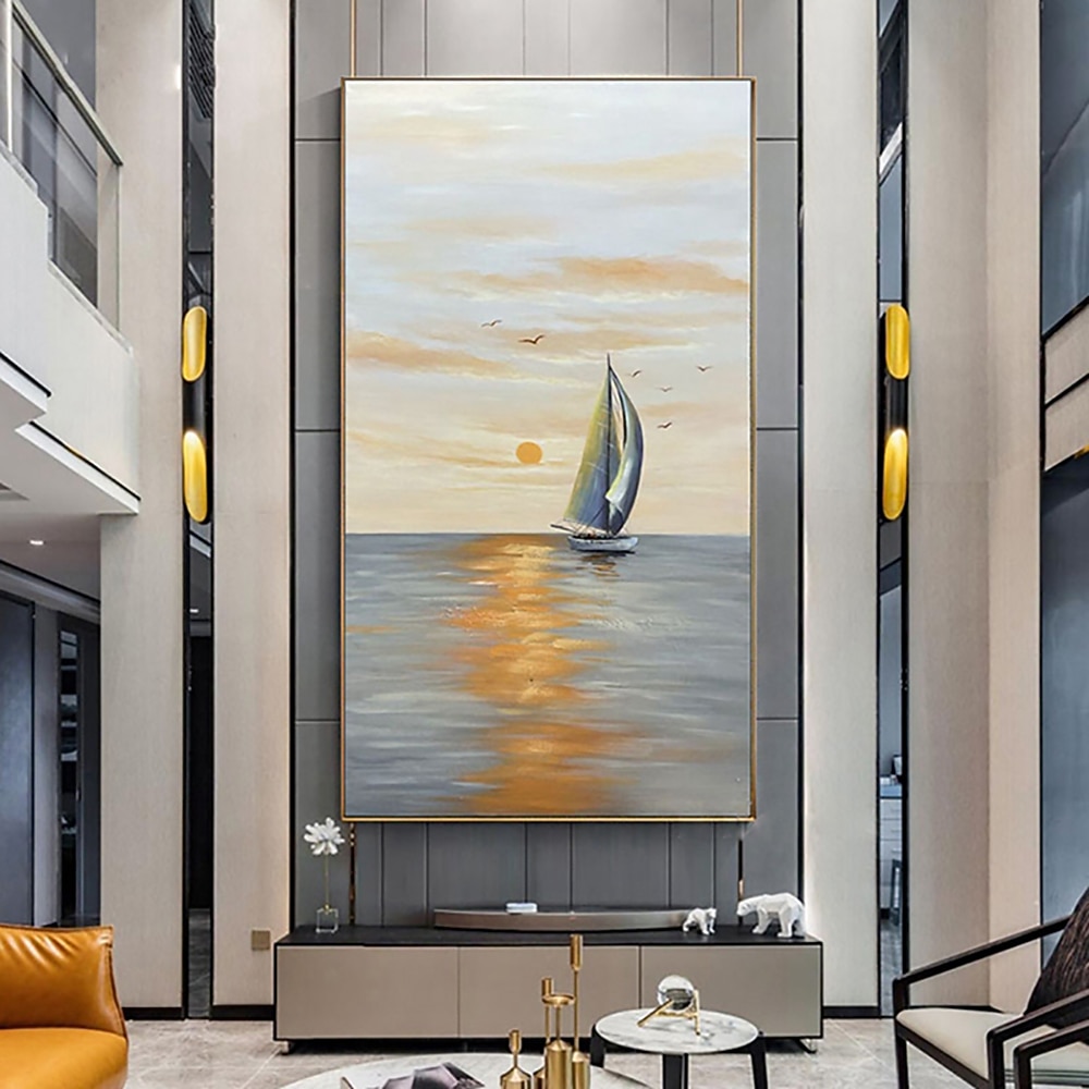هانغ رسمت النفط الطلاء رسمت باليد عمودي مناظر طبيعية الحديث بدون إطار داخلي 2026 - $108.99 –P4