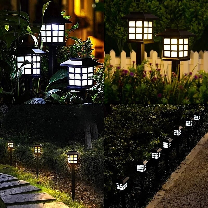 4kpl ulkokäytävän valot aurinkopuutarha katu led-nurmikon valo vedenpitävä kävelytie lomakoristelu maisemavalaistus pihavalaisin 2025 - $34.99 –P8