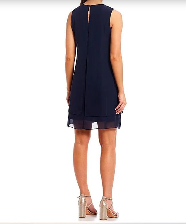Rochii cocktail tip sheath rochie cu tăieturi petrecere cocktail lungime la genunchi fără mâneci guler cu pietre toamnă rochie pentru oaspeți la nuntă chiffon cu mărgele 2025 - $144.99 –P4