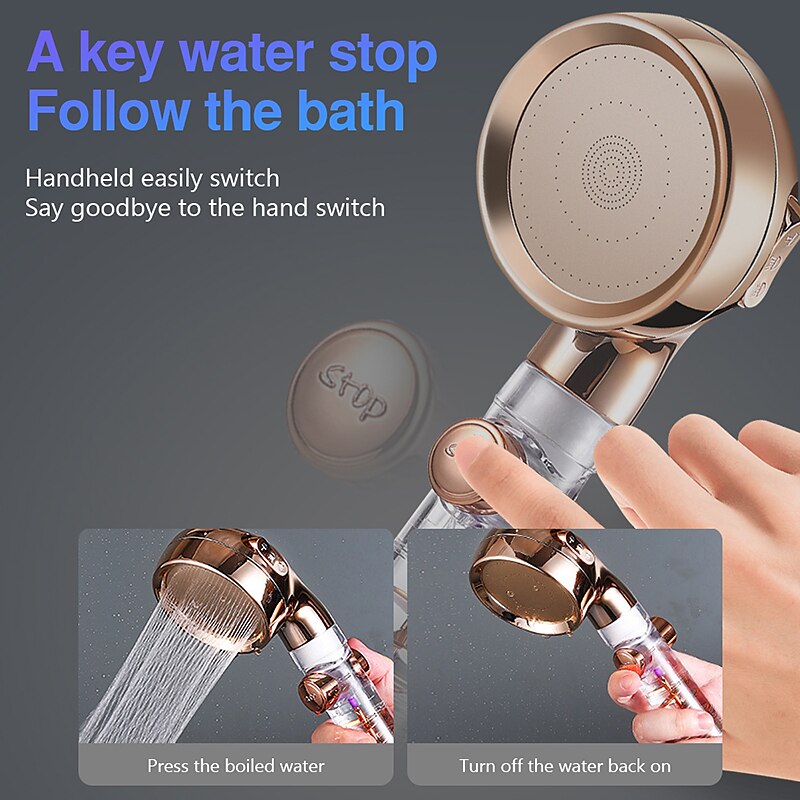 Shower Head High Pressure 3-Function SPA Shower Head With Switch On/Off Button Filter Bath Head Water Saving Shower Bathroom 2025 - $12.99 –P2