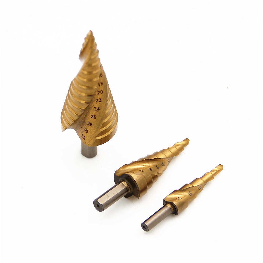3pcs HSS Step Drill Bits Triangular Spiral Grooved Core Cone 4mm To 12mm 20mm 32mm Chamfer Hole Cut Cutter 2025 - $26.99 –P4