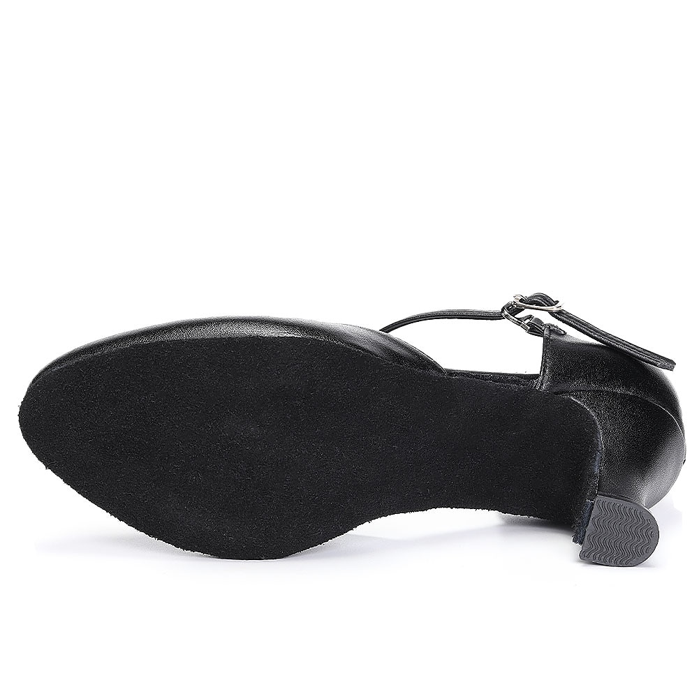 Dame Ballett Moderne sko Karakter sko Ytelse Trening Ballroom-dans Semsket Sko Enkel Stil Øvelse Spenne Kubansk hæl Lukket Tå Spenne T-stropp Voksne Svart 2025 - $46.99 –P4