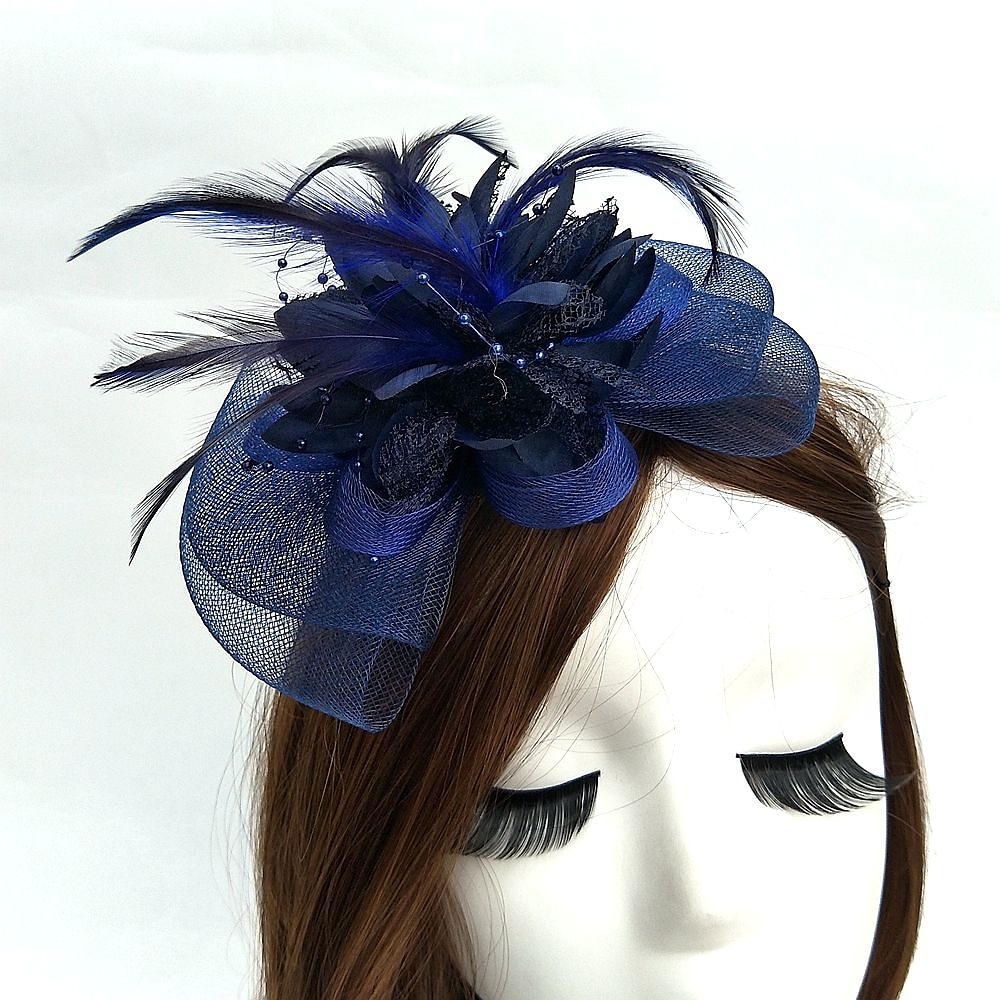 Fascinator Hüte Kopfbedeckung Netz Teeparty Pferderennen Ladies Day Melbourne Cup Handgemacht mit floralem Kopfschmuck Kopfbedeckung Kleid zum Beeindrucken Renntag Kleid 2025 - $15.99 –P1