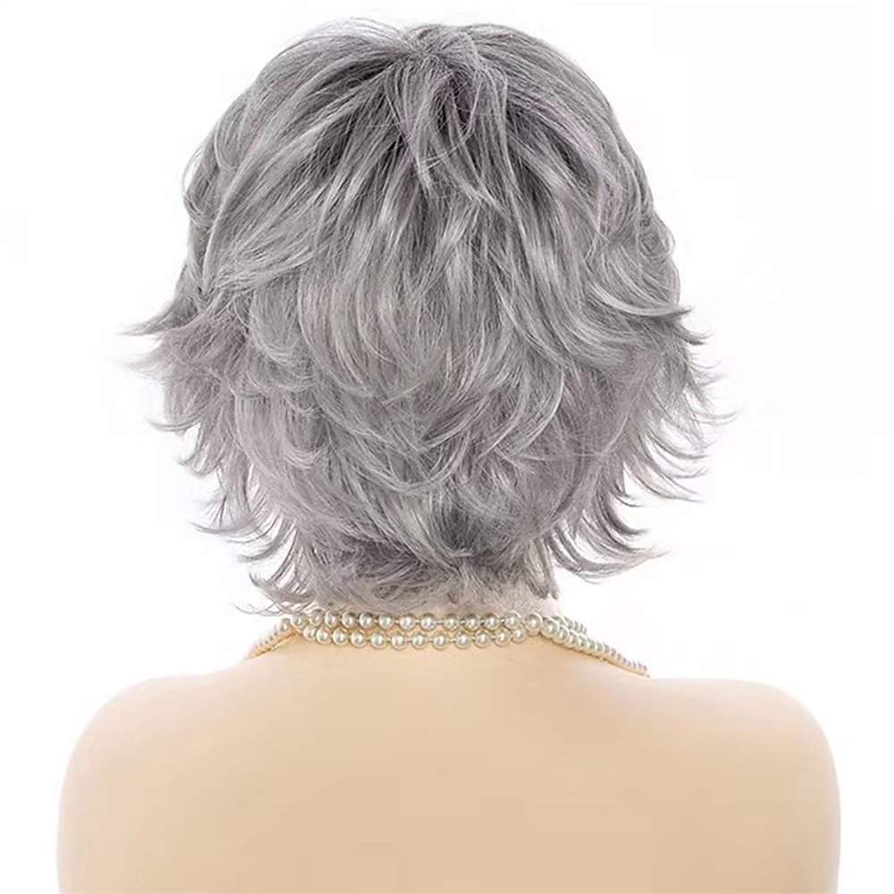 parrucca bionda mista marrone scuro marrone con riflessi parrucche pixie cut per donne bianche con frangetta parrucca sintetica ondulata corta naturale capelli veri parrucche per feste di natale del 2025 a $19.99 –P17