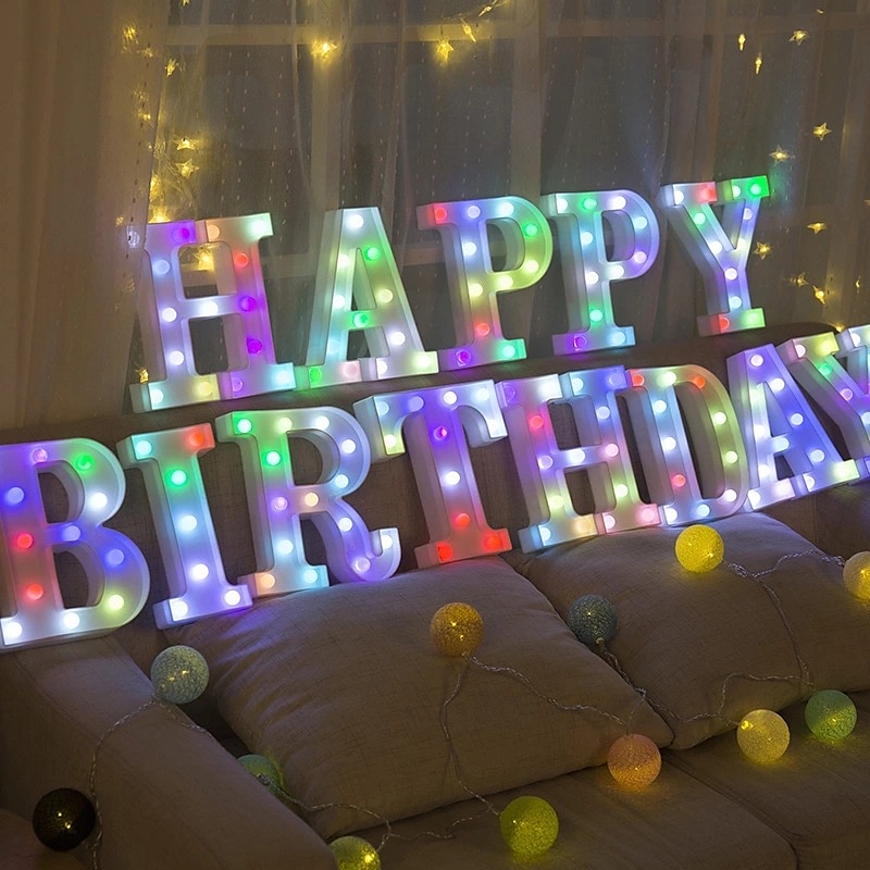 LED lettre lumières signe 26 lettres alphabet avec télécommande allumer des lettres signe coloré pour veilleuse mariage/fête d'anniversaire alimenté par batterie lampe de noël bar à la maison de 2025 ? $14.49 –P12
