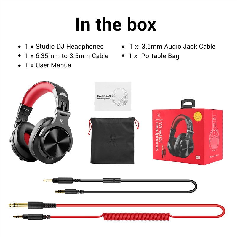 Oneodio A71 Wired Over Ear Headphone With Mic Studio DJ Headphones Professional Monitor Recording & Mixing Headset For Gaming 2025 - $46.99 –P8