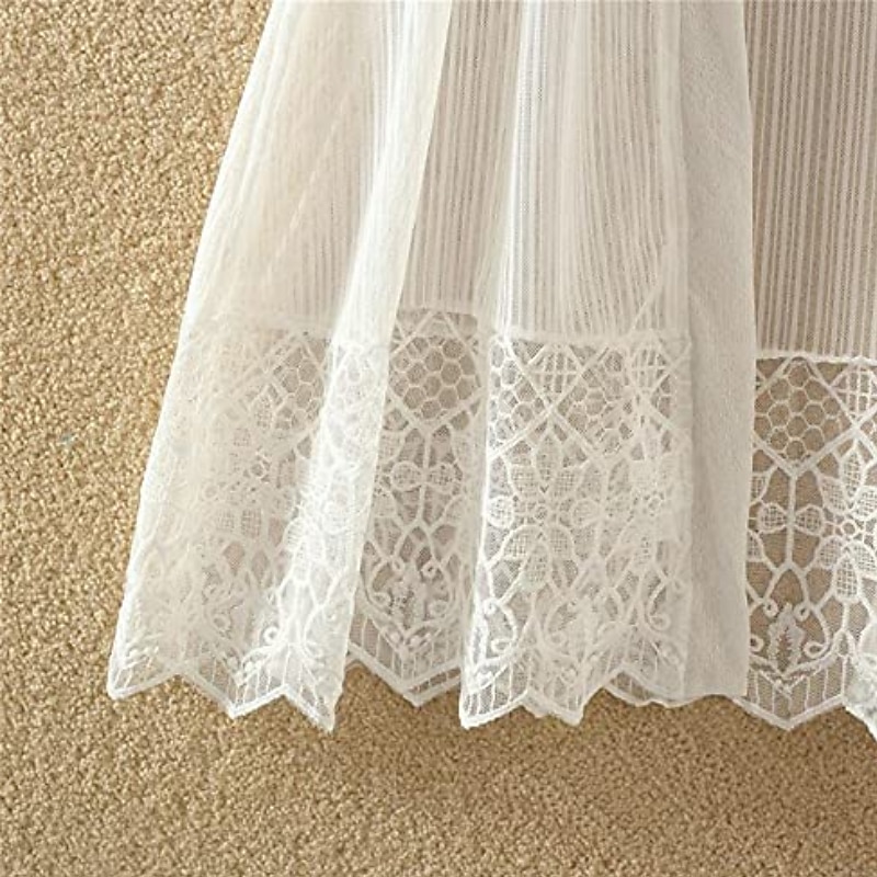 Women's Cardigan Lace Solid Color Basic Casual Lace Long Sleeve Loose Sweater Cardigans Open Front Spring Summer White Black / Holiday 2025 - $16.99 –P4