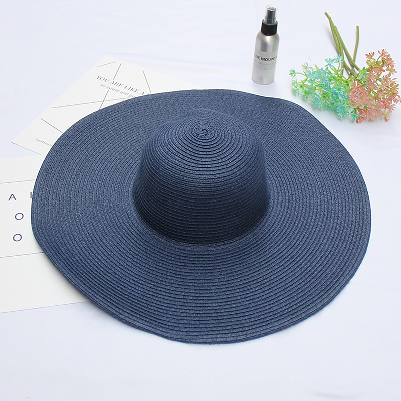 Klobouk Kentucky Derby Klobouky Sláma Slamák Sluneční klobouk Ležérní Dovolená Plážové Elegantní Retro styl S Sklady Čistá Barva Přílba Pokrývky Hlavy 2025 - $23.99 –P7