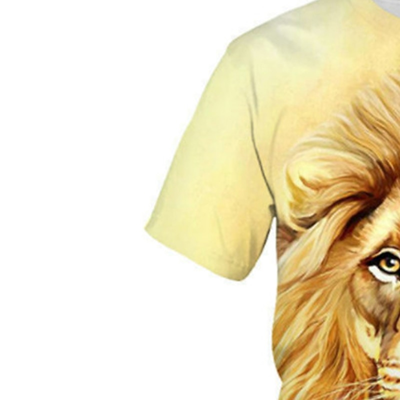 Jungen 3D Tier Löwe T-Shirt Kurzarm 3D-Druck Sommer Frühling Aktiv Sport Modisch kinderkleidung 3-12 Jahre Outdoor Täglich Regular Fit 2026 - $11.99 –P5