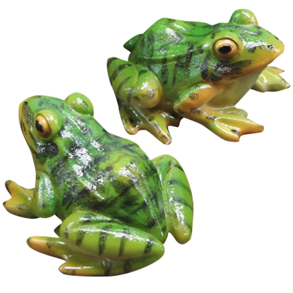 2 Pieces Cute Resin Frog Garden Statue Bonsai Flowerpot Decoration Props for Desk Outdoor Garden Sculpture Decor Ornament 2025 - $15.49 –P1