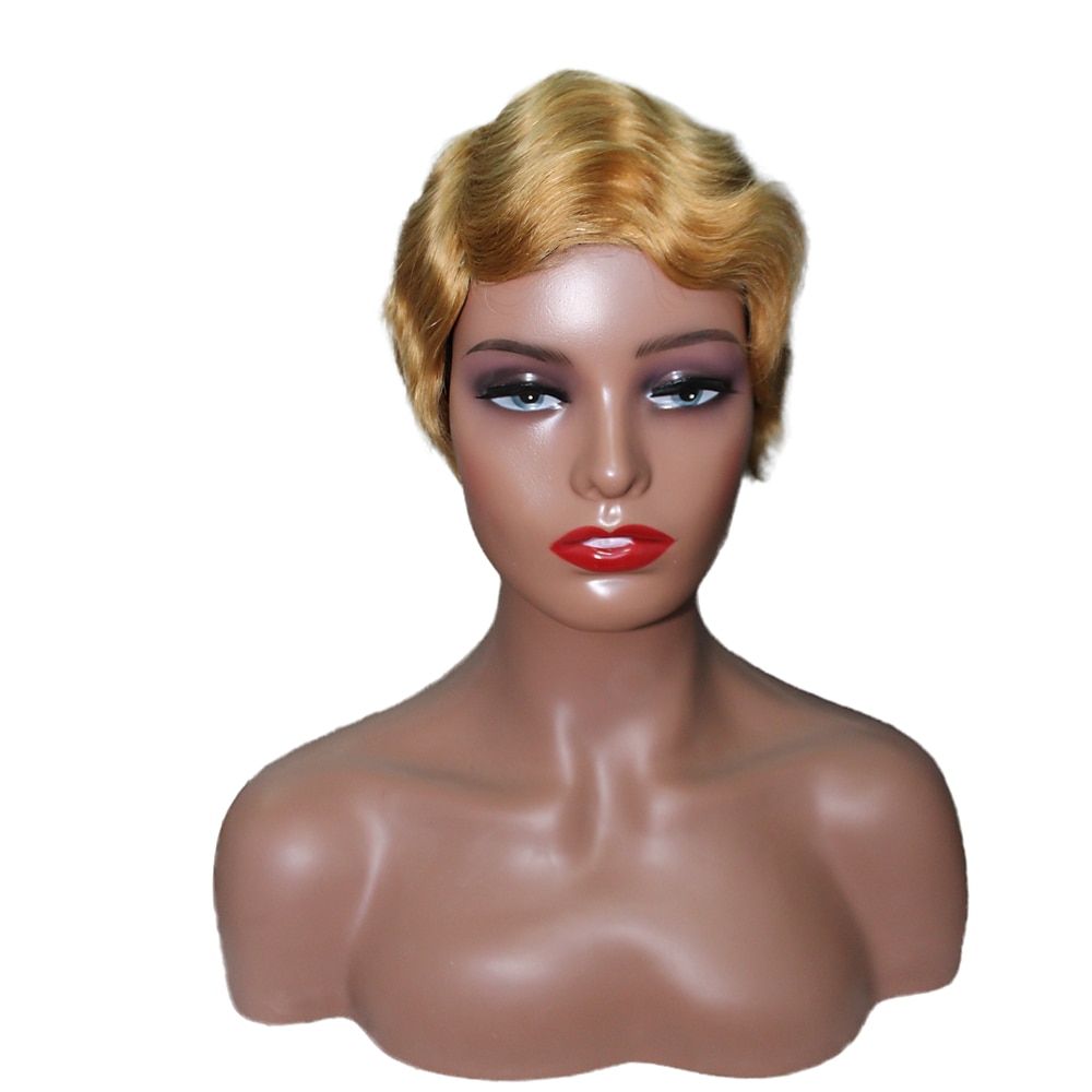 pieno fatto a macchina parrucche onde della barretta corte acconciature capelli umani di remy ondulati pixie cut nessuno parrucca del merletto marrone naturale marrone scuro del 2026 a $33.13 –P5