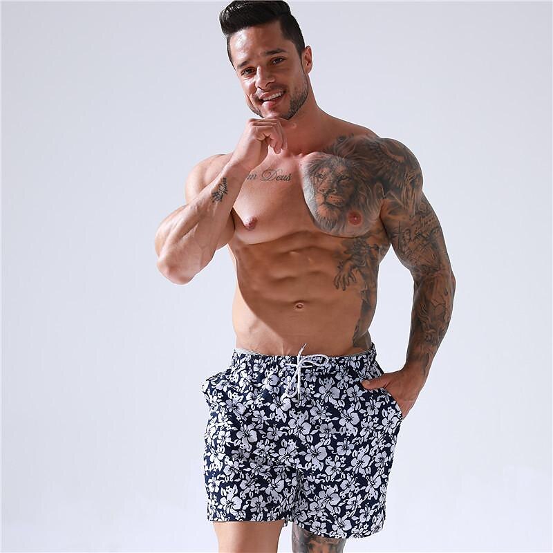 Homme Short de bain Short de Bain Natation Séchage rapide Poids Léger Short de bain Maillot de bain Avec poches Doublure en maille Cordon Natation Surf Plage Sports nautiques Imprimé Eté de 2025 ? $21.99 –P16