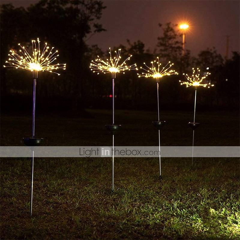 Cadena de luces LED de fuegos artificiales solares, decoración de diente de león impermeable para jardines navideños&amp; patios 2025 - $29.99 –P2