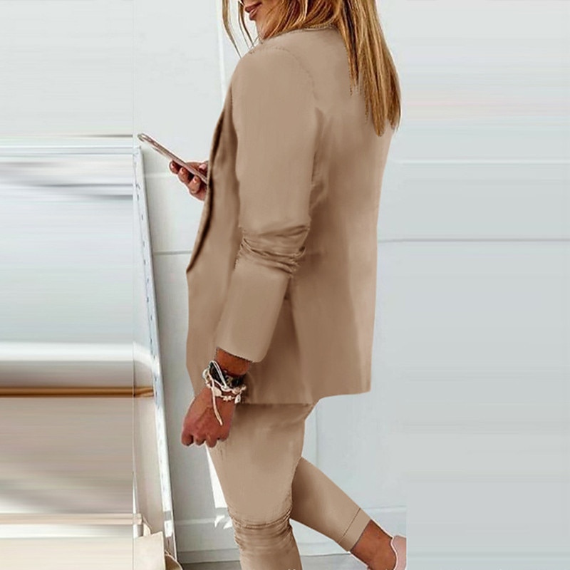 Women's Suits Office Office / Career Street Spring Summer Fall Regular Coat  Regular Fit Warm Breatha…