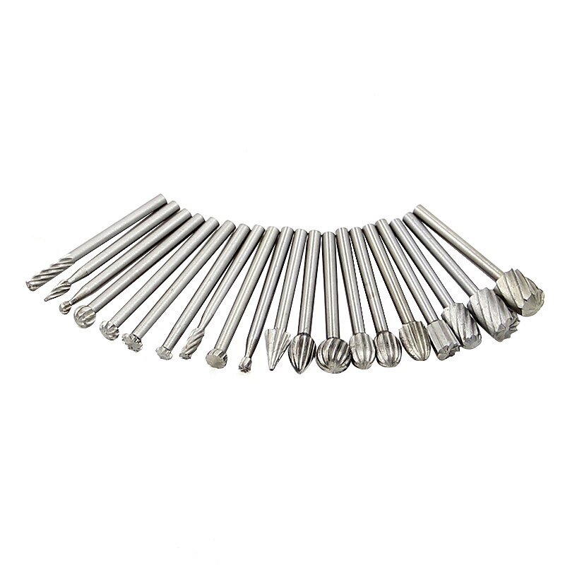 20 PC Set Of 3mm Electric Grinding High Speed Steel Woodworking Small Rotary File Engraving DIY Grinding Head Milling Cutter Set Accessories 2025 - $18.99 –P6