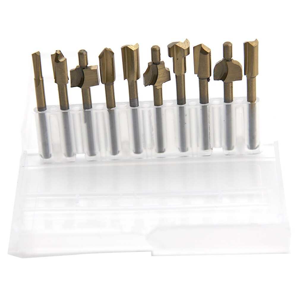10PCS Titanium  Router Bits Set Mini Shank High Speed Steel Drill Bits Files Rotary For Woodden Cutter Tools 2025 - $19.99 –P5