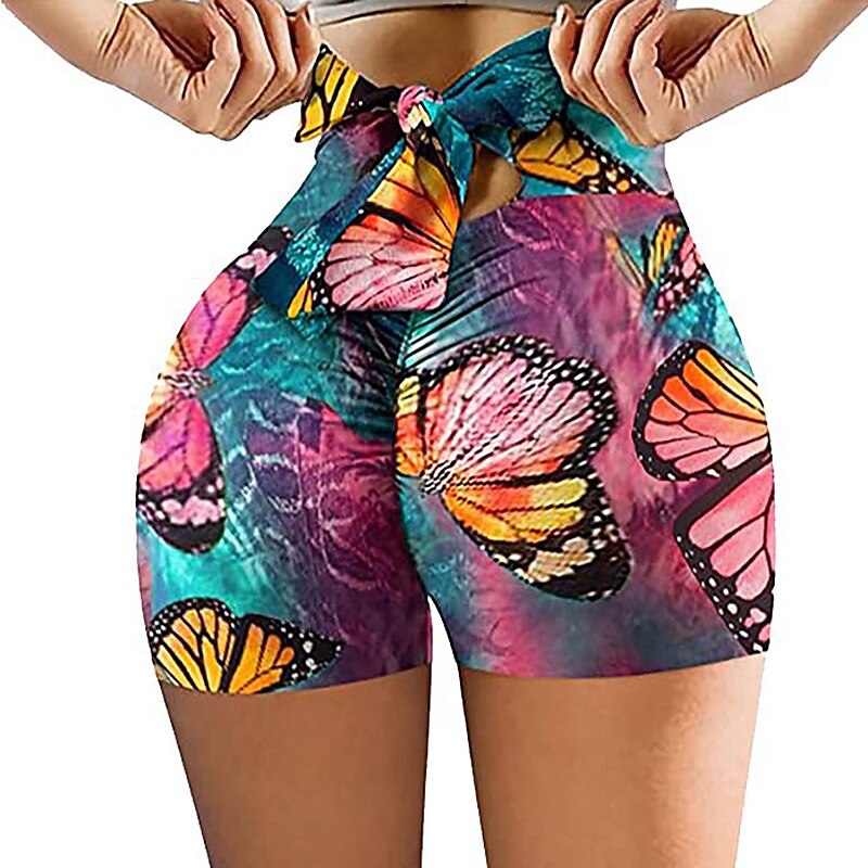 Butterfly knot yoga shorts