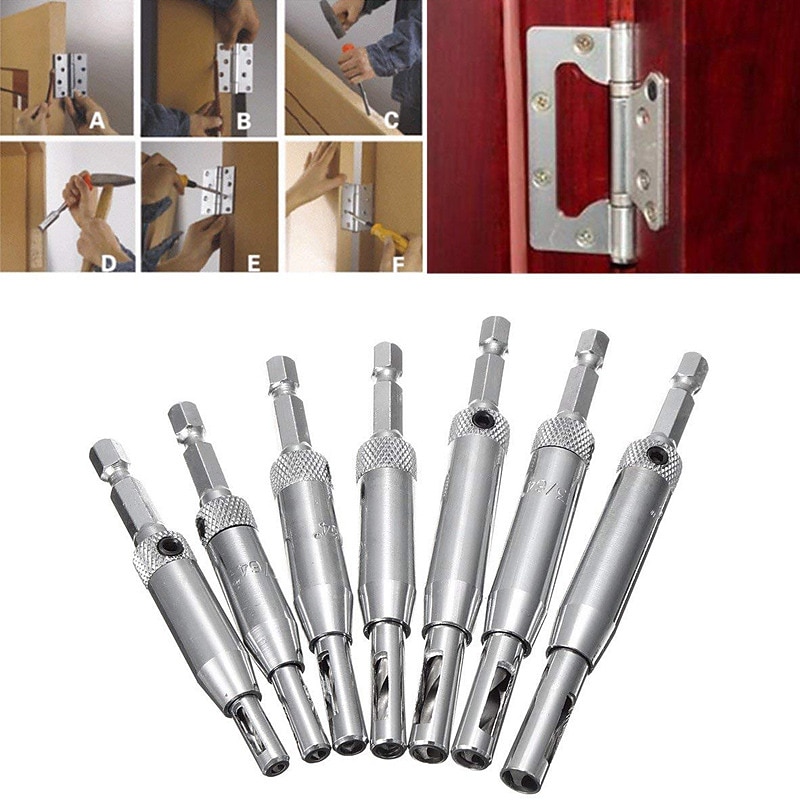 Serratura 8 pezzi&amp; Set Di Punte Per Cerniera Autocentrante Foro Pilota HSS Attacco Esagonale Utensile Per Legno Seghe A Tazza Fai Da Te Prezzo All'ingrosso del 2025 a $24.99 –P5