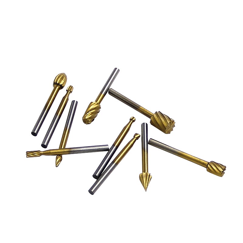 10 pz 1/8 '' gambo in acciaio hss frese rotative taglierina incisione rettifica bit per strumenti di taglio di file rotanti la lavorazione del legno fai da te del 2025 a $11.99 –P5