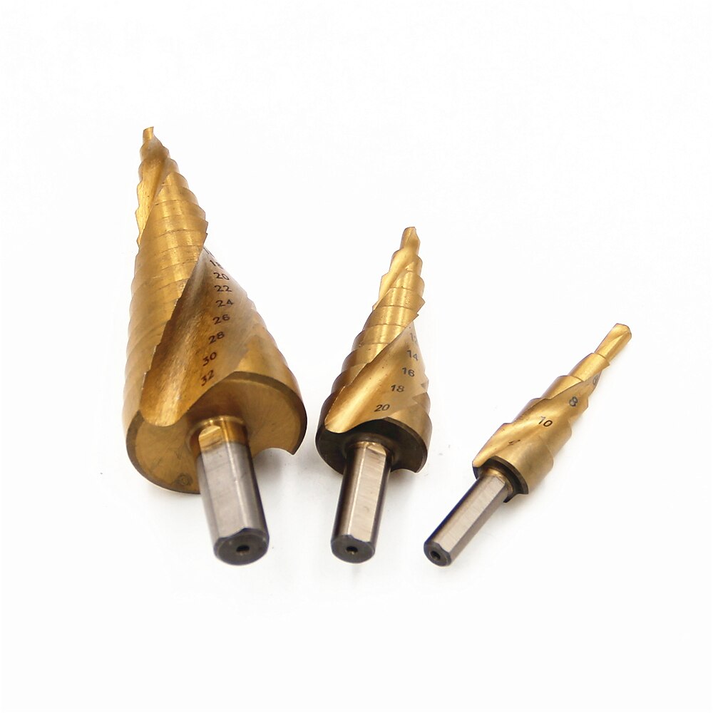 3pcs HSS Step Drill Bits Triangular Spiral Grooved Core Cone 4mm To 12mm 20mm 32mm Chamfer Hole Cut Cutter 2025 - $26.99 –P7
