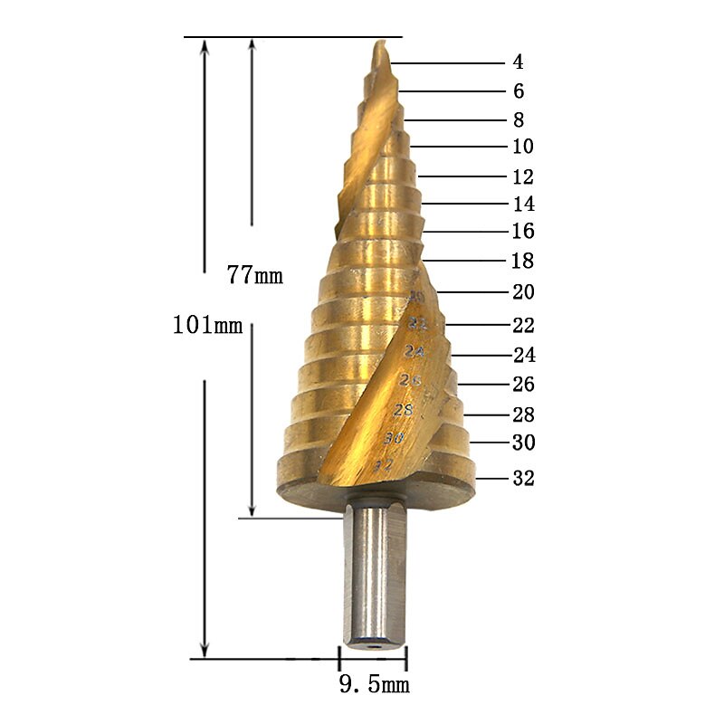 HSS Step Drill Bits 4mm-32mm Spiral groove Power Tools Triangular handle Wholesale Price High Quality metal Drilling Titanium 2025 - $19.99 –P1