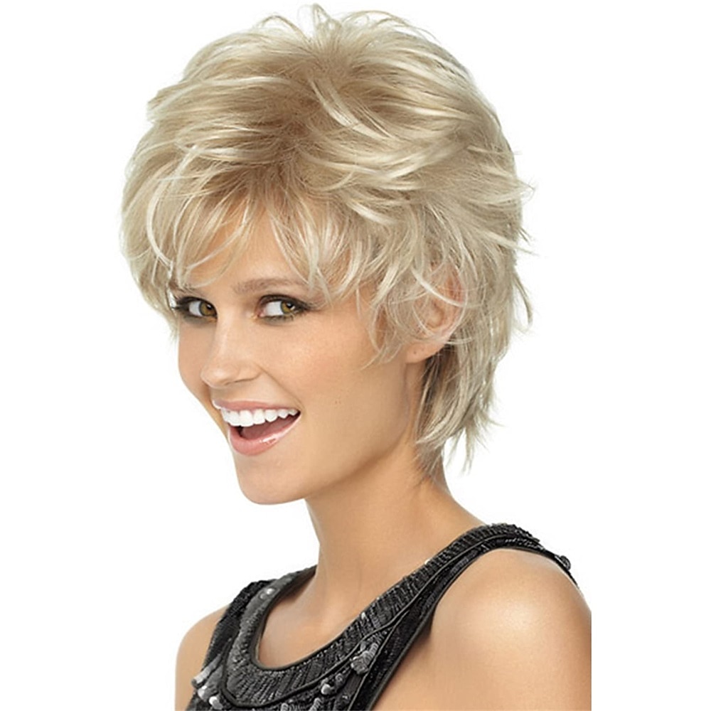 parrucche pixie cut parrucca grigia corta argento omber grigio parrucche ondulate pixie cut per donne bianche con frangetta capelli sintetici naturali del 2025 a $23.99 –P15