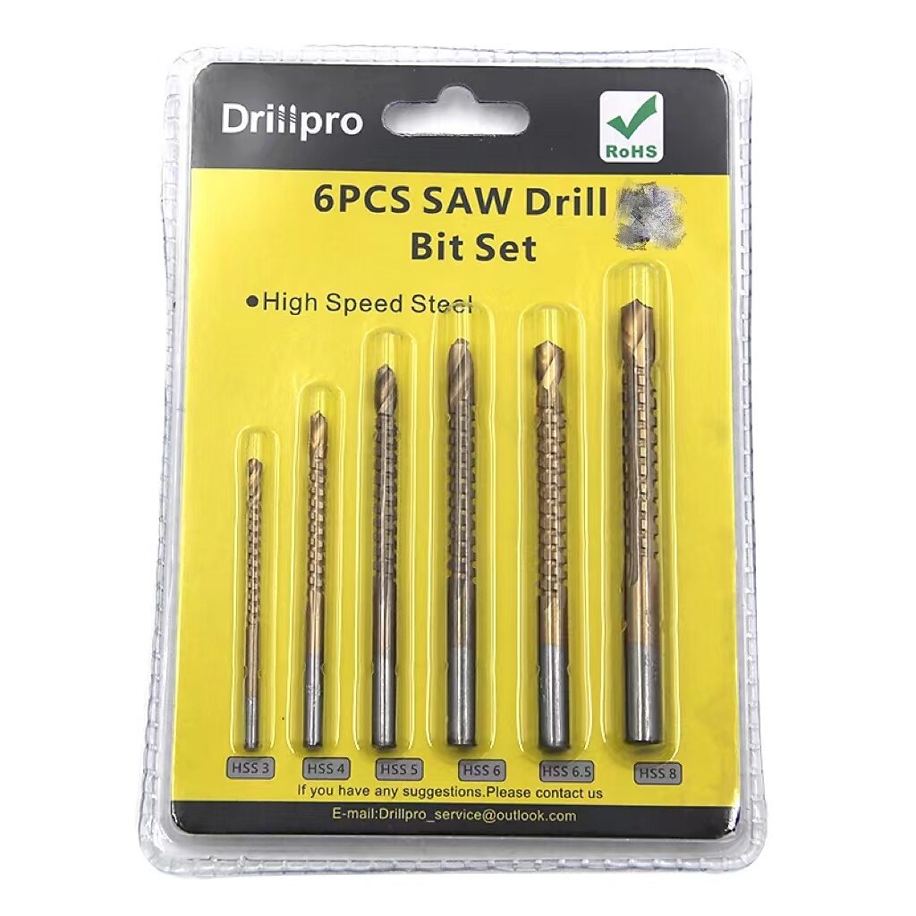 6pcs Electric Drill Bits Titanium Coated HSS Drill Saw Bits For Metal Milling Cutters For Wood Slotting 3/4/5/6/6.5/8mm 2025 - $10.99 –P8