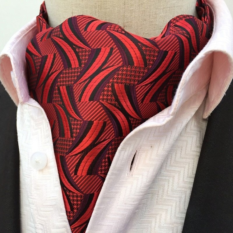 Pánské kravata Nákrčník Ascot Pracovní Svatba Gentleman Proužky Žakár 2025 - $23.99 –P5