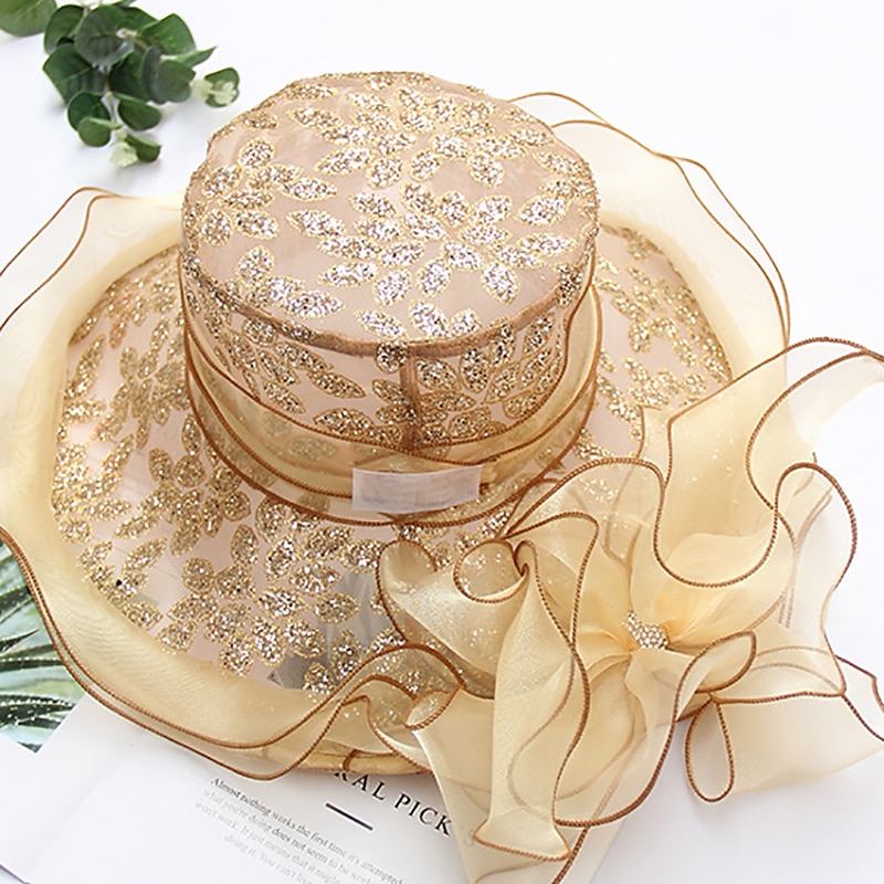 Vintage Stijl Elegante Organza Hoeden met Applicaties  Bloem  Effen Kleur 1 Stuk Casual  Feestdag  Melbourne Cup Hoofdversiering dress to impress Hoeden Race Dag Jurk 2026 - $21.99 –P8