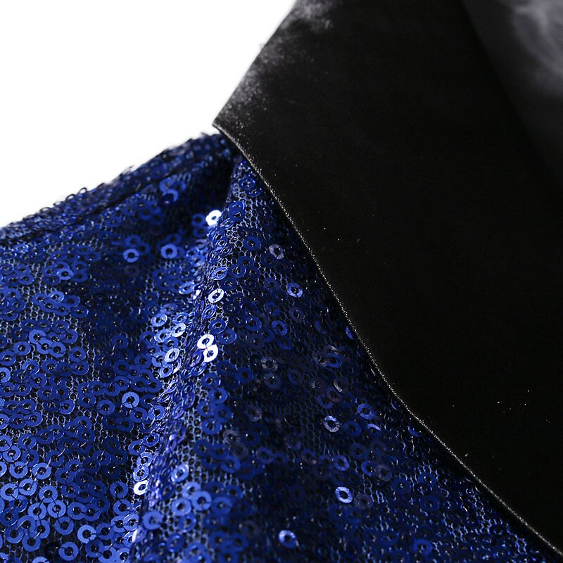 Men's Blazer Jacket Blazer Party Sparkle Casual Solid Colored Silver Black Wine Regular Fit Single Breasted One-button 2025 - $72.99 –P1