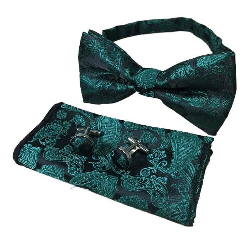 Men's Ties Bow Tie Pocket Square Cufflinks Sets Bow Tie Gift Box Work Wedding Gentleman Jacquard 2025 - $13.99 –P7