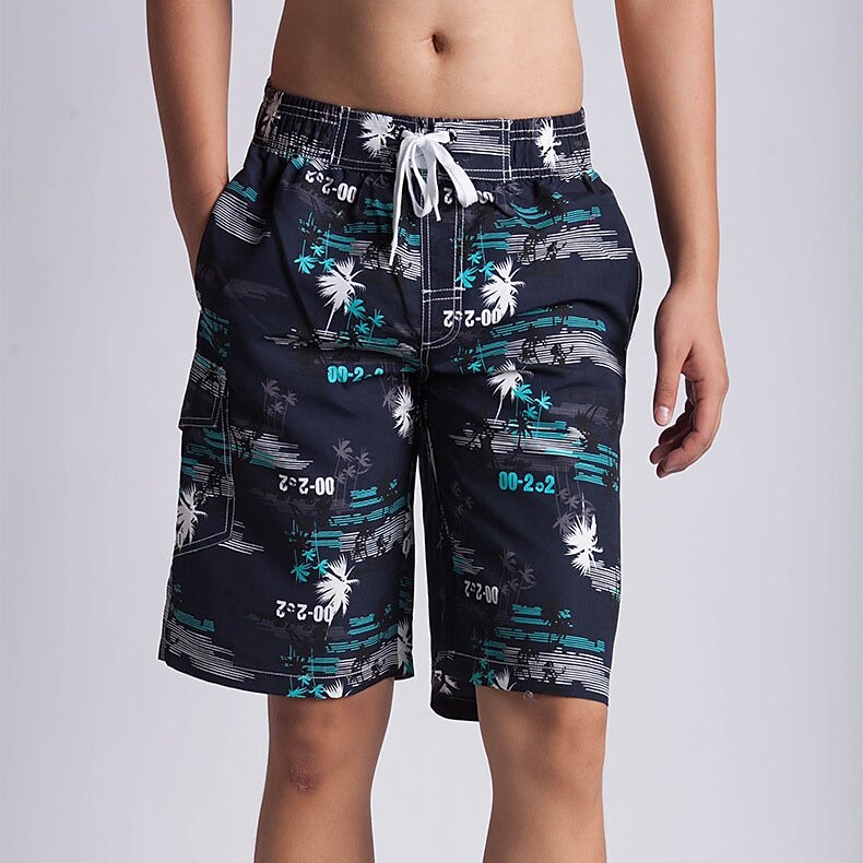 Men Swim Trunks Quick Dry Drawstring Beach Short Board Shorts with