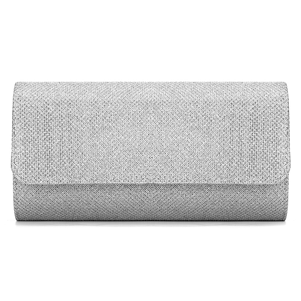 sølvglitter clutch-veske for kvinner – elegant kveldsveske med kjedestropp for bryllup, fester og formelle arrangementer 2025 - $19.99 –P5