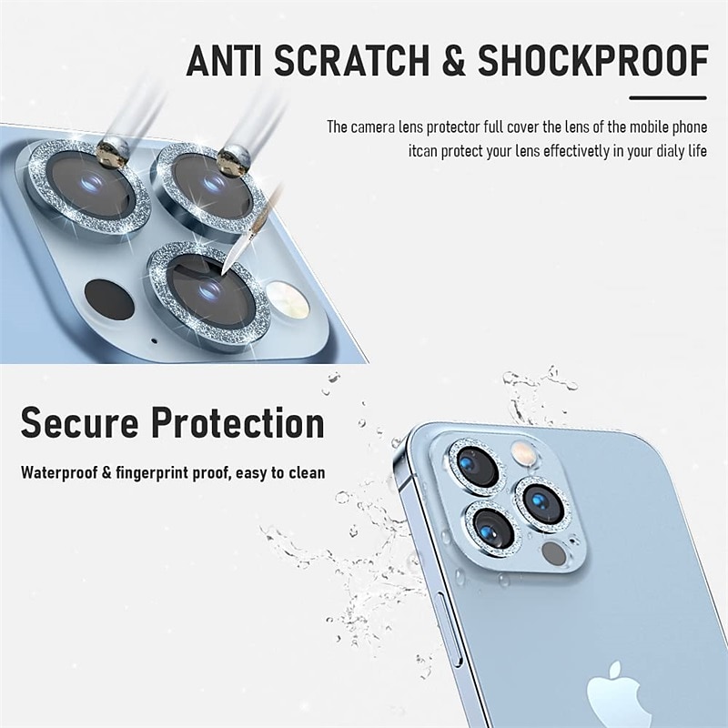 2025年 [2パック] カメラレンズプロテクター 用途 Apple iPhone 16 iPhone 15 プロマックスプラス iPhone 14 Pro Max iPhone 13 Pro Max 強化ガラス 硬度9H ダイヤモンド仕上げ キラキラ仕上げ 傷防止  コレクション – $6.99 –P2