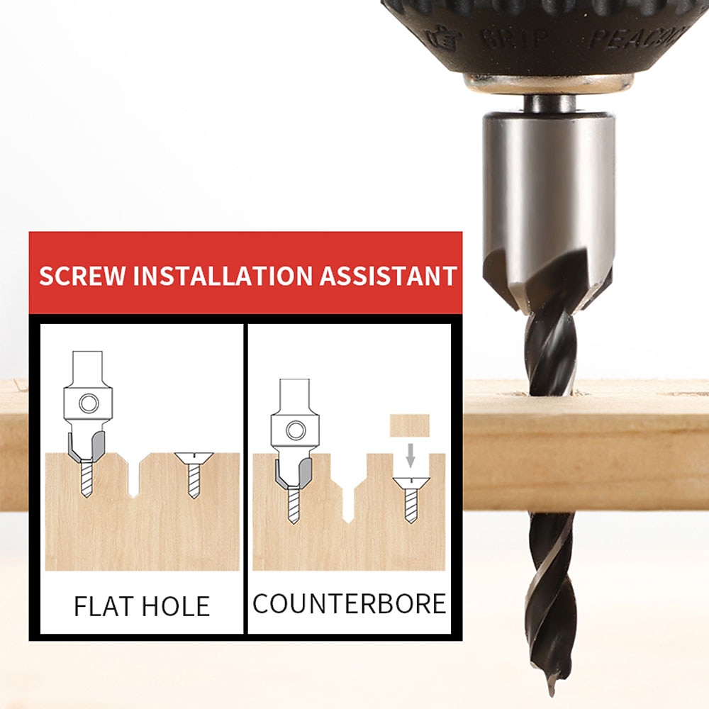 Countersink Drill Bit Set Reamer Woodworking Chamfer Drill Counterbore Pliot Hole Cutter Screw Hole Drill 3/4/5/6/7/8/10mm HSS 2025 - $7.99 –P4