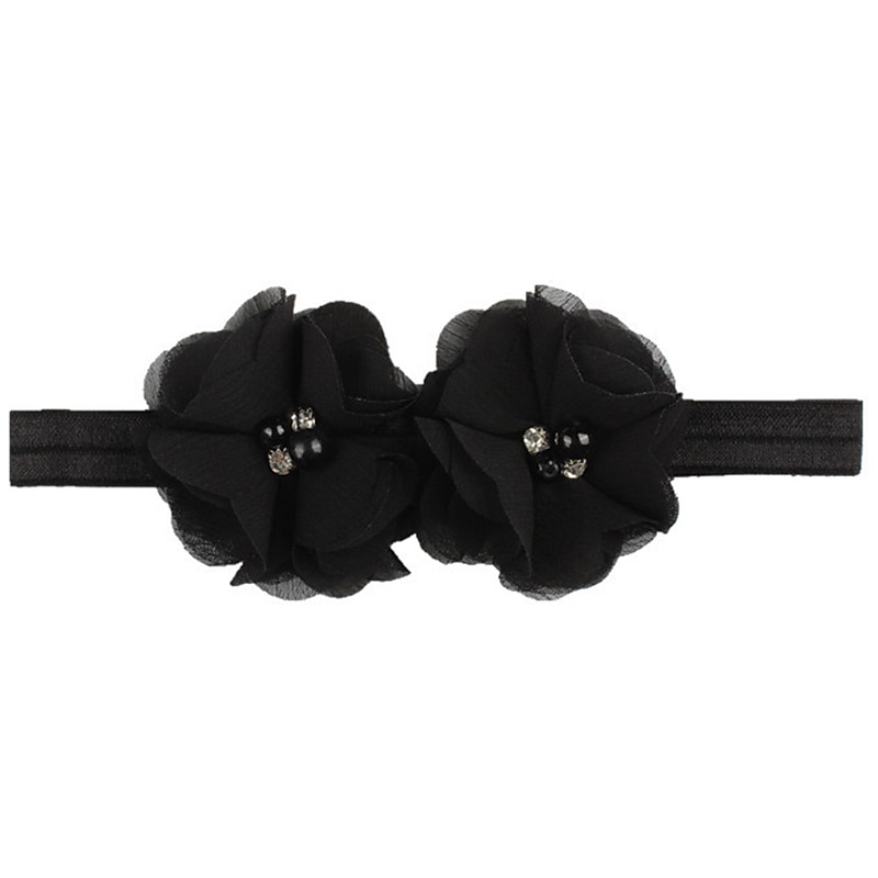 Kids / Toddler Girls' Fashion Baby Headband Two Hand-Stitched Chiffon Rhinestone Floral Headband Children's Flower Headband Hair Accessories 2026 - $2.99 –P16